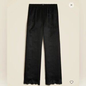 J. Crew Stratus lace-trim pant in textured satin NWT (MT)